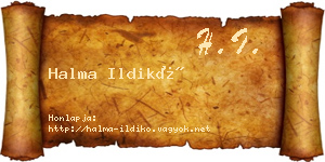 Halma Ildikó névjegykártya
